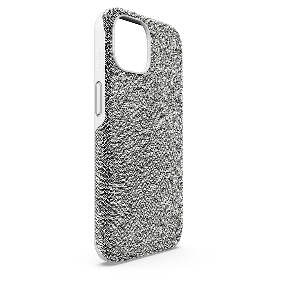 High smartphone case, iPhone® 15, Silver Tone by SWAROVSKI