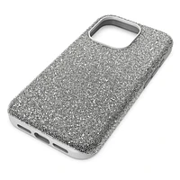 High smartphone case, iPhone® 15 Pro, Silver Tone by SWAROVSKI