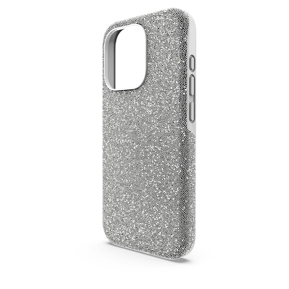 High smartphone case, iPhone® 15 Pro, Silver Tone by SWAROVSKI