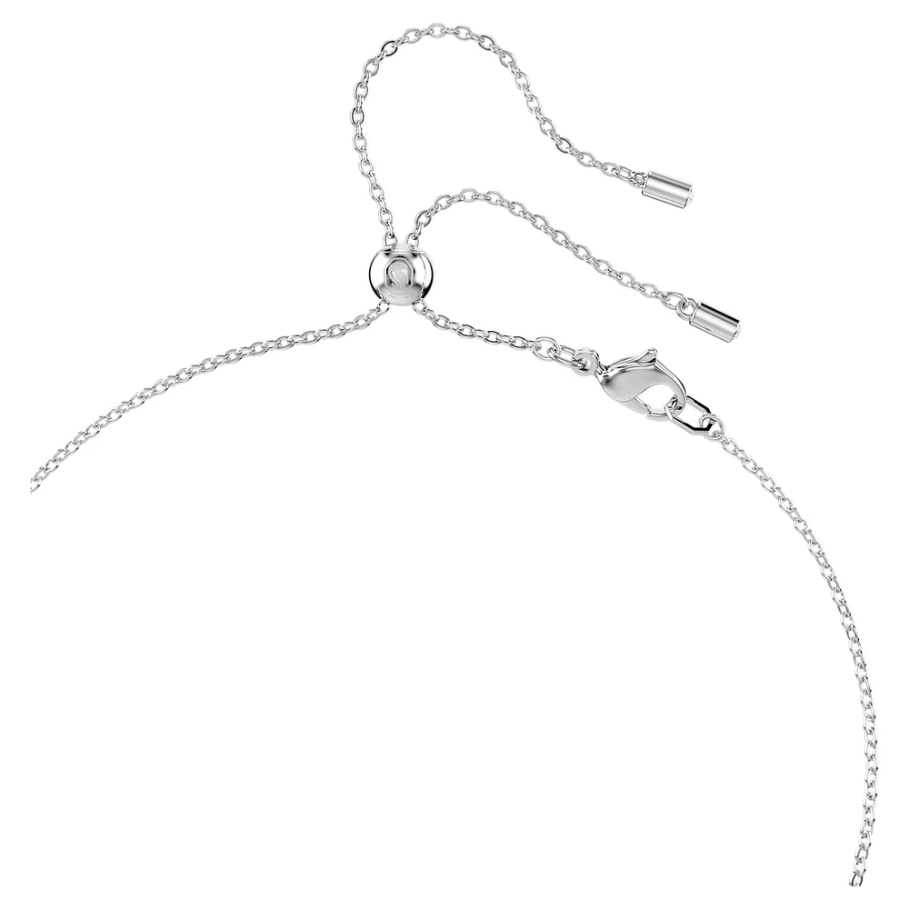 Swan set, Crystal pearl, Swan, Grey, Rhodium plated by SWAROVSKI