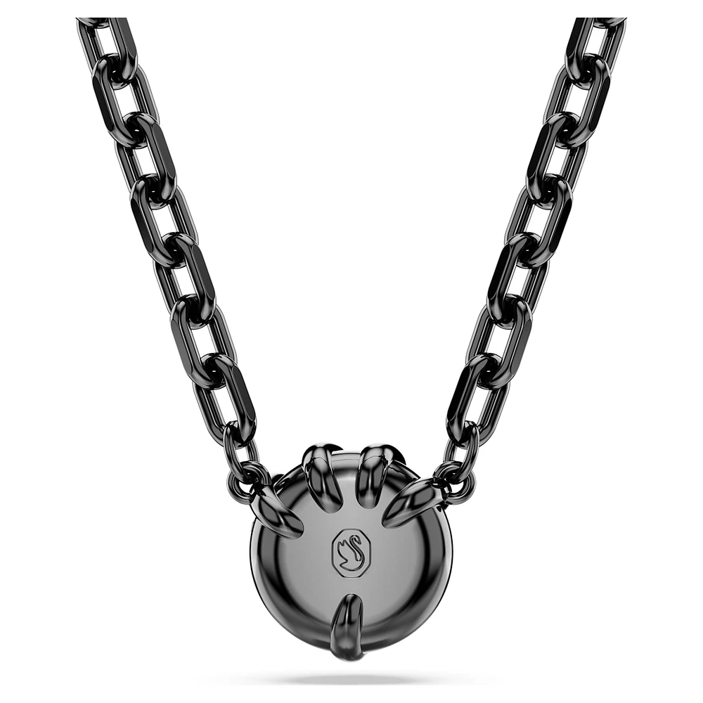 Dragon & Phoenix pendant, Dragon’s claw, Black, Ruthenium plated by SWAROVSKI