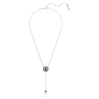 Swan Y pendant, Crystal pearl, Swan, Grey, Rhodium plated by SWAROVSKI