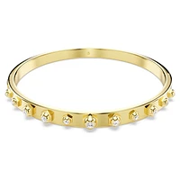 Numina bangle, Mixed round cuts, White, Gold-tone plated by SWAROVSKI