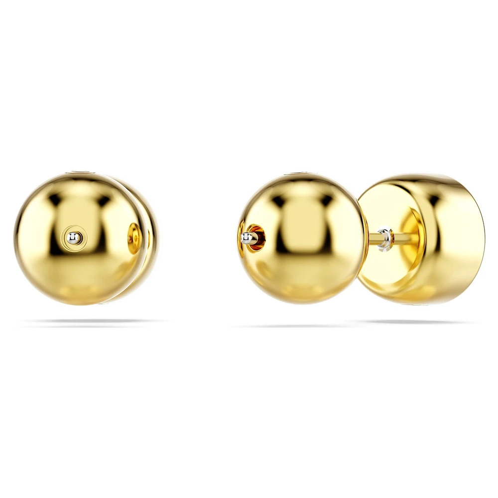 Imber stud earrings, Round cut, White, Gold-tone plated by SWAROVSKI