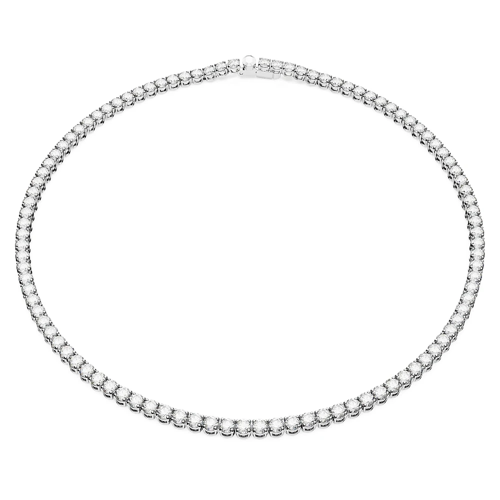 Matrix Tennis necklace, Round cut, White