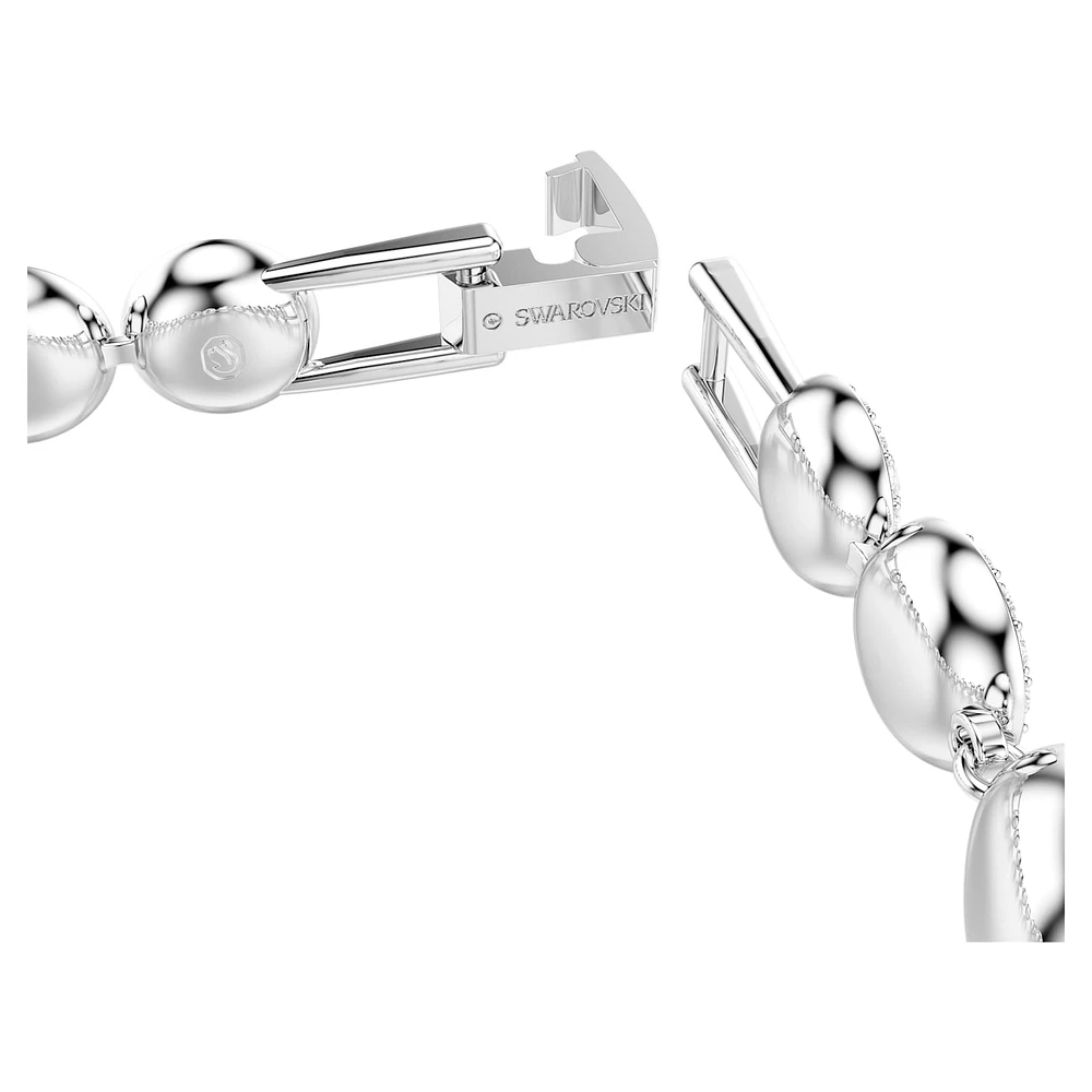 Una Tennis bracelet, Round cut, White, Rhodium plated by SWAROVSKI