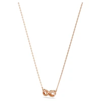 Hyperbola set, Infinity, White, Rose gold-tone plated by SWAROVSKI