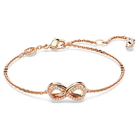 Hyperbola set, Infinity, White, Rose gold-tone plated by SWAROVSKI