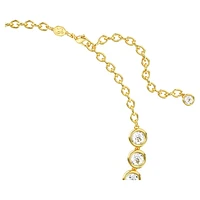 Imber Tennis necklace, Round cut, White, Gold-tone plated by SWAROVSKI