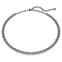 Imber Tennis necklace, Round cut, Grey, Ruthenium plated by SWAROVSKI