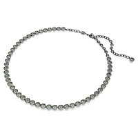 Imber Tennis necklace, Round cut, Grey, Ruthenium plated by SWAROVSKI