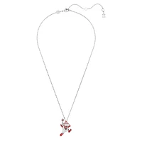 Alice in Wonderland pendant, Playing card, Red, Rhodium plated by SWAROVSKI