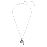 Alice in Wonderland pendant, Teapot, Purple, Rhodium plated by SWAROVSKI