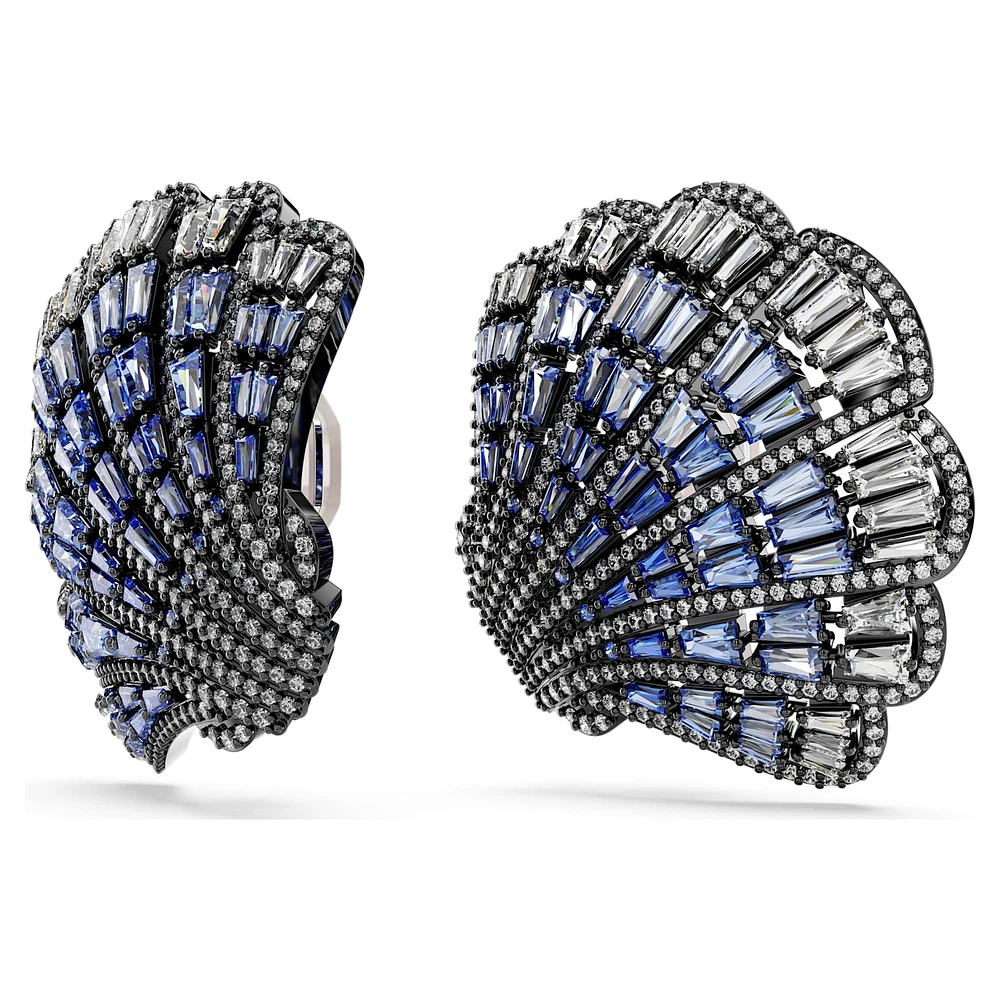 Idyllia clip earrings, Shell, Blue, Mixed metal finish by SWAROVSKI
