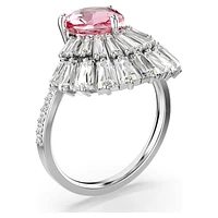 Idyllia cocktail ring, Mixed cuts, Shell, Pink, Rhodium plated by SWAROVSKI
