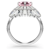 Idyllia cocktail ring, Mixed cuts, Shell, Pink, Rhodium plated by SWAROVSKI