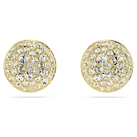 Meteora stud earrings, White, Gold-tone plated by SWAROVSKI