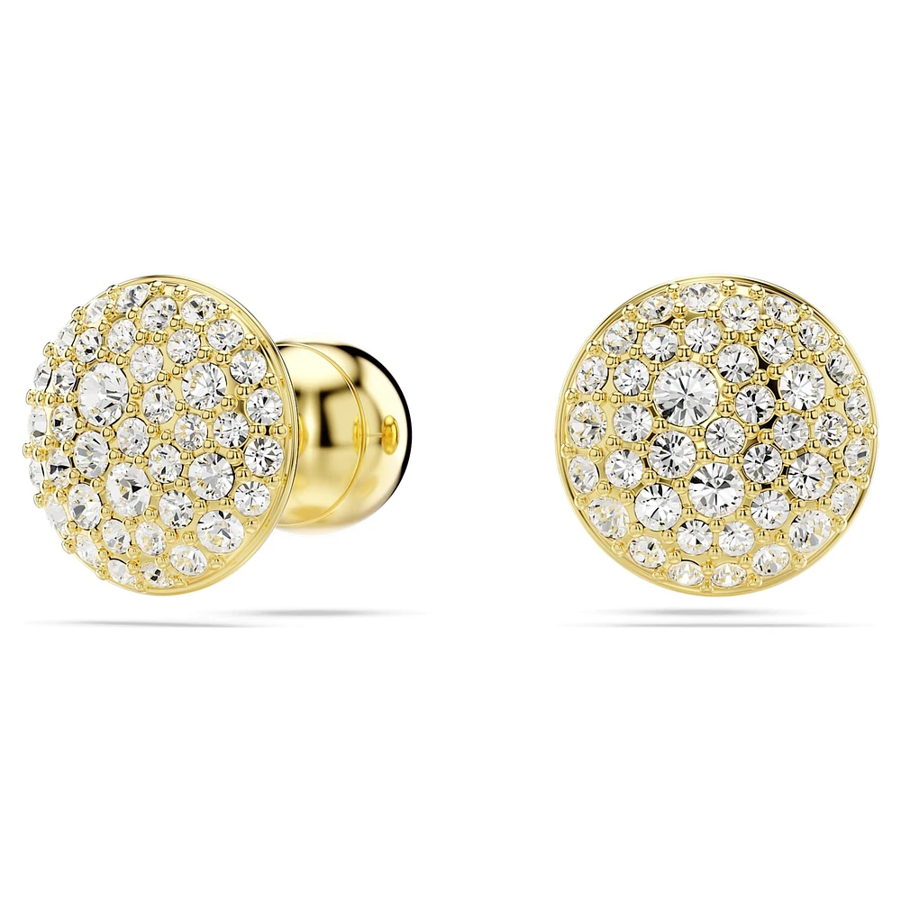 Meteora stud earrings, White, Gold-tone plated by SWAROVSKI
