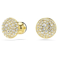 Meteora stud earrings, White, Gold-tone plated by SWAROVSKI