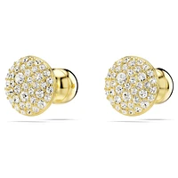 Meteora stud earrings, White, Gold-tone plated by SWAROVSKI