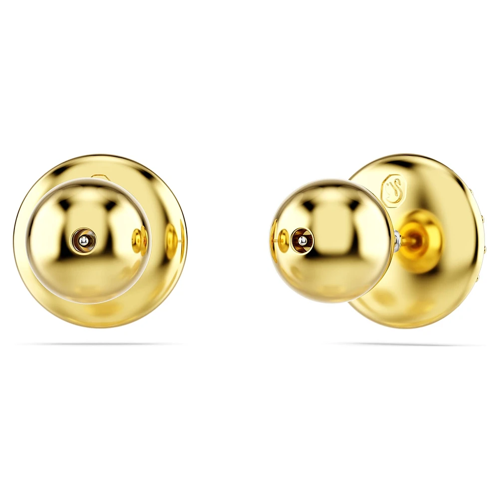 Meteora stud earrings, White, Gold-tone plated by SWAROVSKI