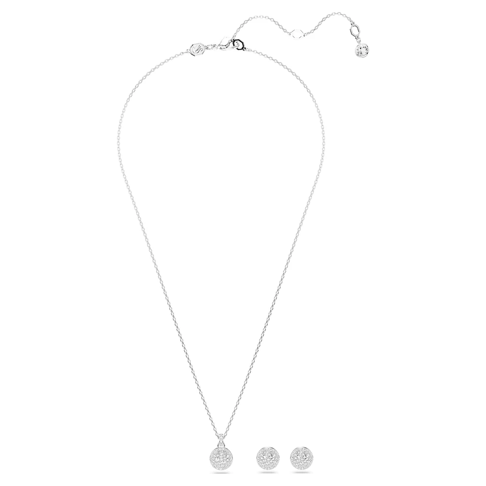 Meteora set, White, Rhodium plated by SWAROVSKI