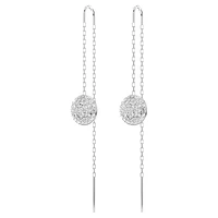 Meteora drop earrings, White, Rhodium plated by SWAROVSKI