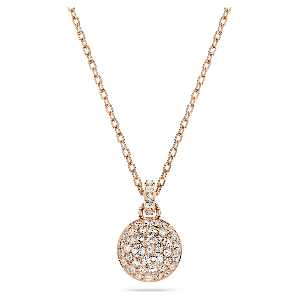 Meteora pendant, White, Rose gold-tone plated by SWAROVSKI