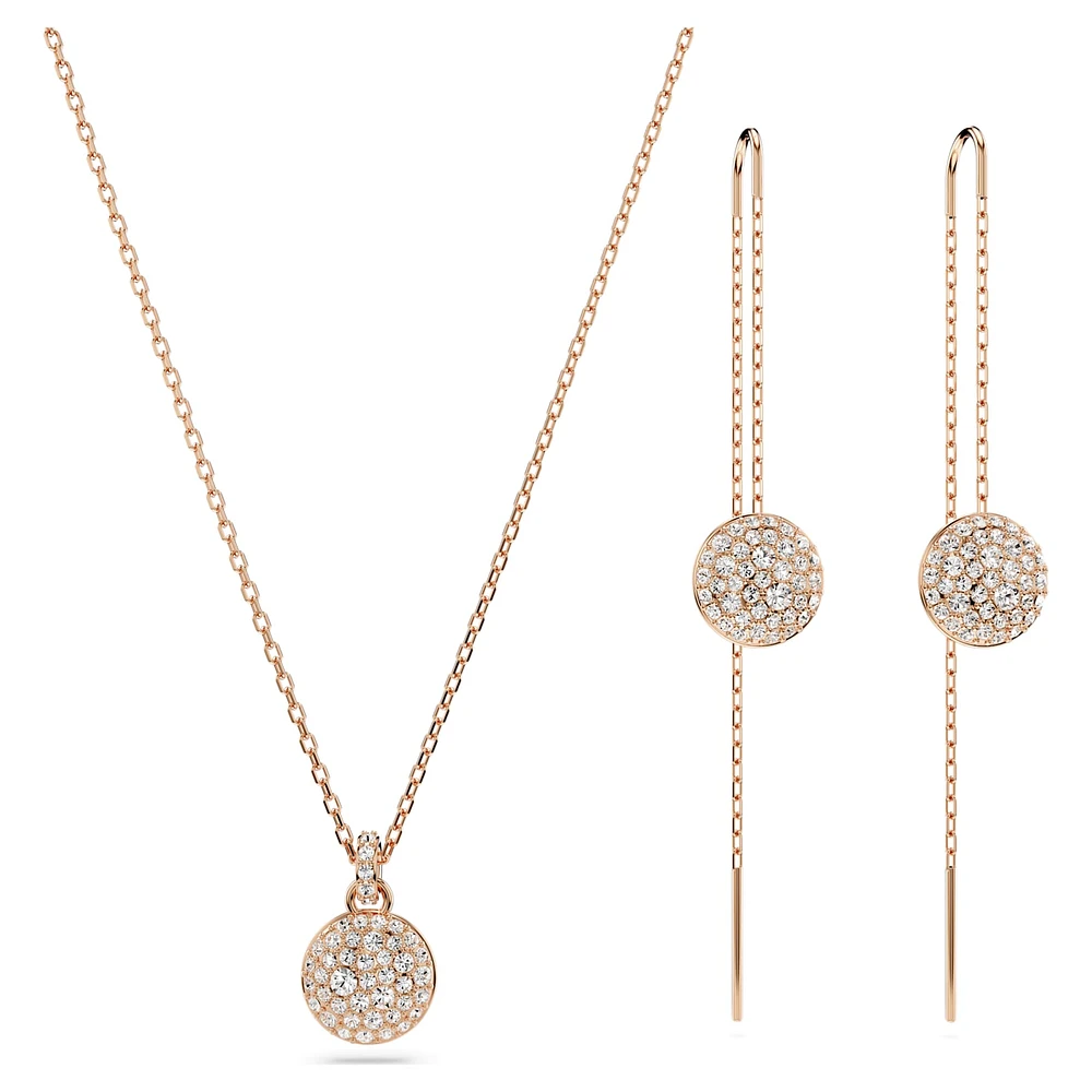 Meteora set, White, Rose gold-tone plated by SWAROVSKI