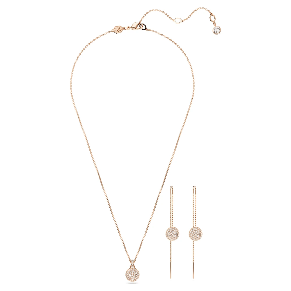 Meteora set, White, Rose gold-tone plated by SWAROVSKI