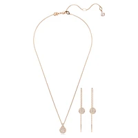 Meteora set, White, Rose gold-tone plated by SWAROVSKI
