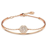 Meteora bangle, White, Rose gold-tone plated by SWAROVSKI
