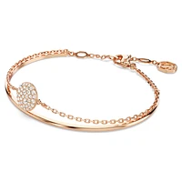 Meteora bangle, White, Rose gold-tone plated by SWAROVSKI