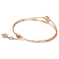 Meteora bangle, White, Rose gold-tone plated by SWAROVSKI