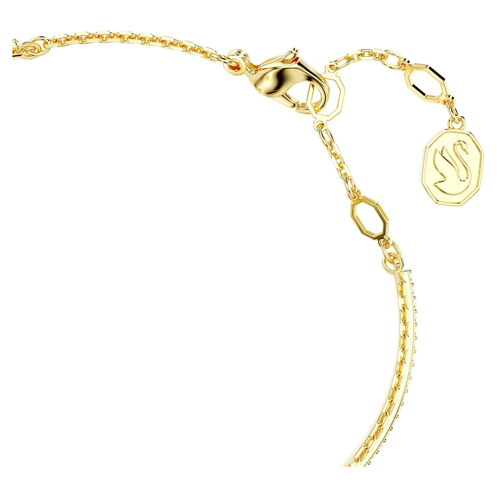 Chroma bangle, Heart, Red, Gold-tone plated by SWAROVSKI