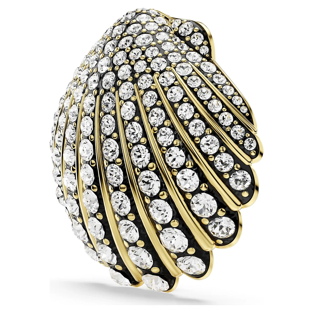 Idyllia brooch, Shell, White, Gold-tone plated by SWAROVSKI
