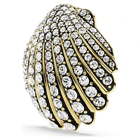 Idyllia brooch, Shell, White, Gold-tone plated by SWAROVSKI