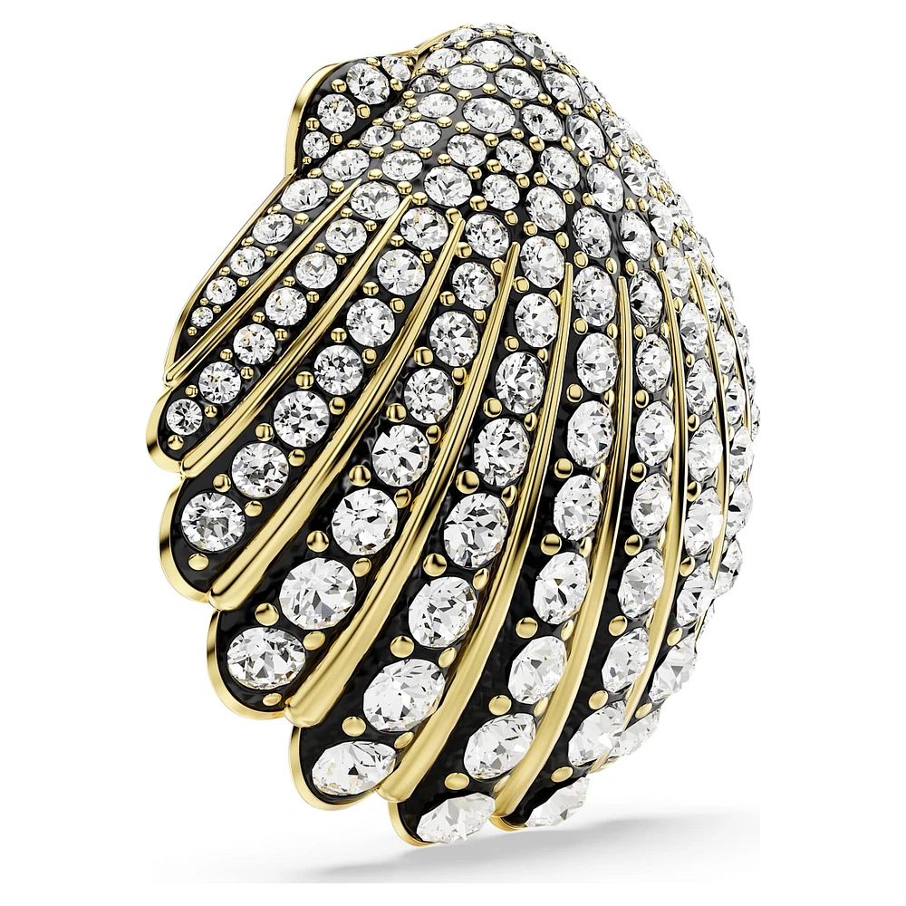 Idyllia brooch, Shell, White, Gold-tone plated by SWAROVSKI