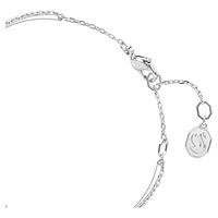 Hyperbola bangle, Infinity, White, Rhodium plated by SWAROVSKI