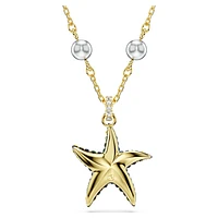 Idyllia pendant, Crystal pearls, Starfish, Multicolored, Gold-tone plated by SWAROVSKI