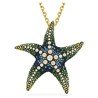 Idyllia pendant and brooch, Crystal pearls, Starfish, Multicoloured, Gold-tone plated by SWAROVSKI