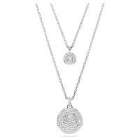 Meteora layered pendant, White, Rhodium plated by SWAROVSKI