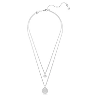 Meteora layered pendant, White, Rhodium plated by SWAROVSKI