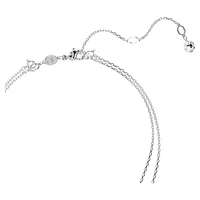 Meteora layered pendant, White, Rhodium plated by SWAROVSKI