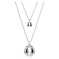 Meteora layered pendant, White, Rhodium plated by SWAROVSKI