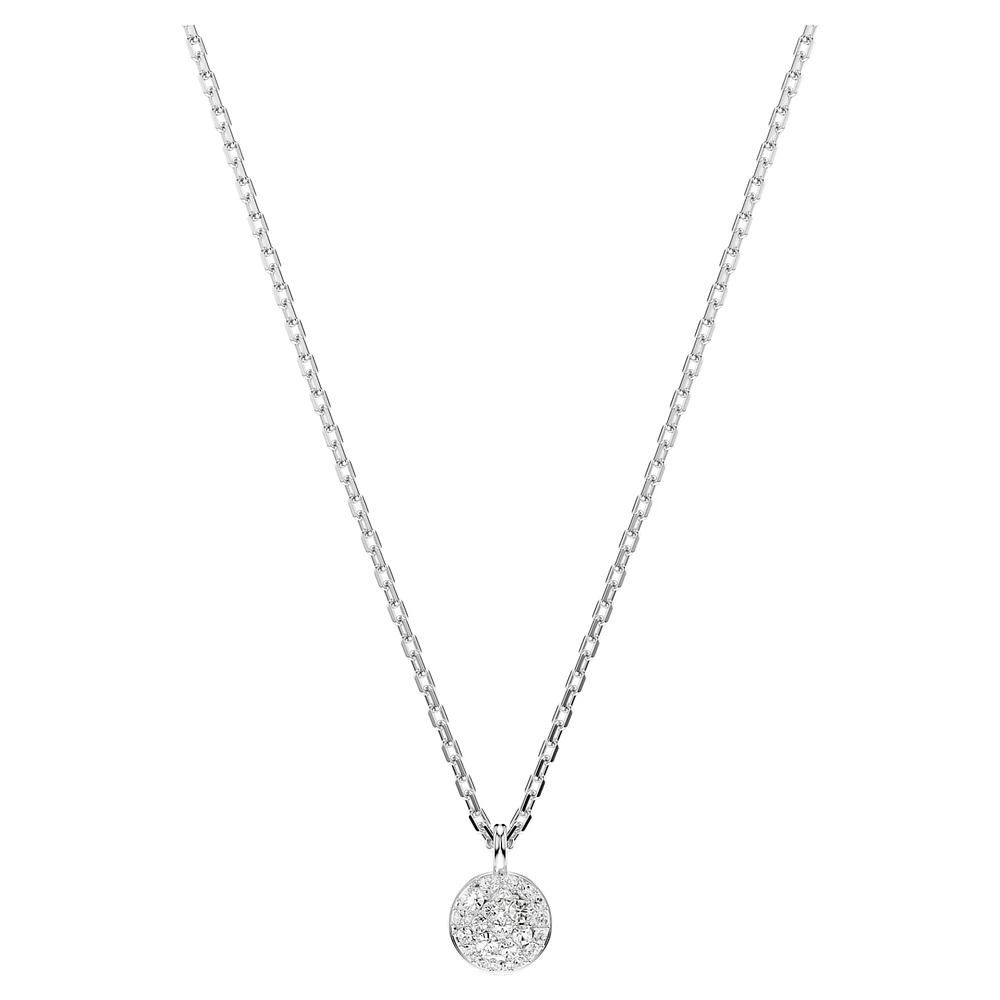 Meteora layered pendant, White, Rhodium plated by SWAROVSKI