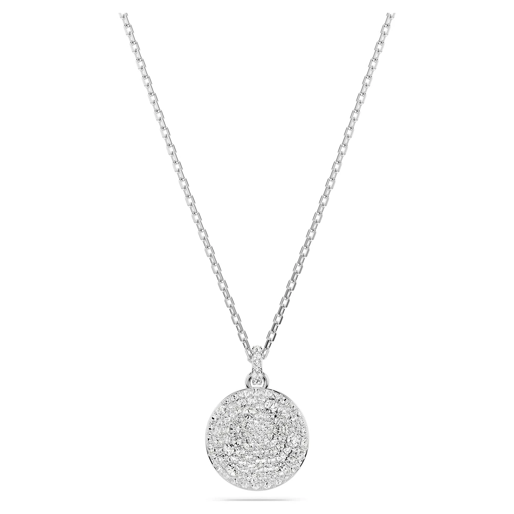 Meteora layered pendant, White, Rhodium plated by SWAROVSKI