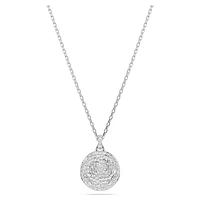 Meteora layered pendant, White, Rhodium plated by SWAROVSKI