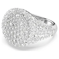 Meteora cocktail ring, White, Rhodium plated by SWAROVSKI