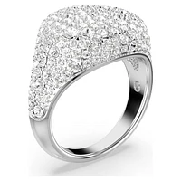 Meteora cocktail ring, White, Rhodium plated by SWAROVSKI